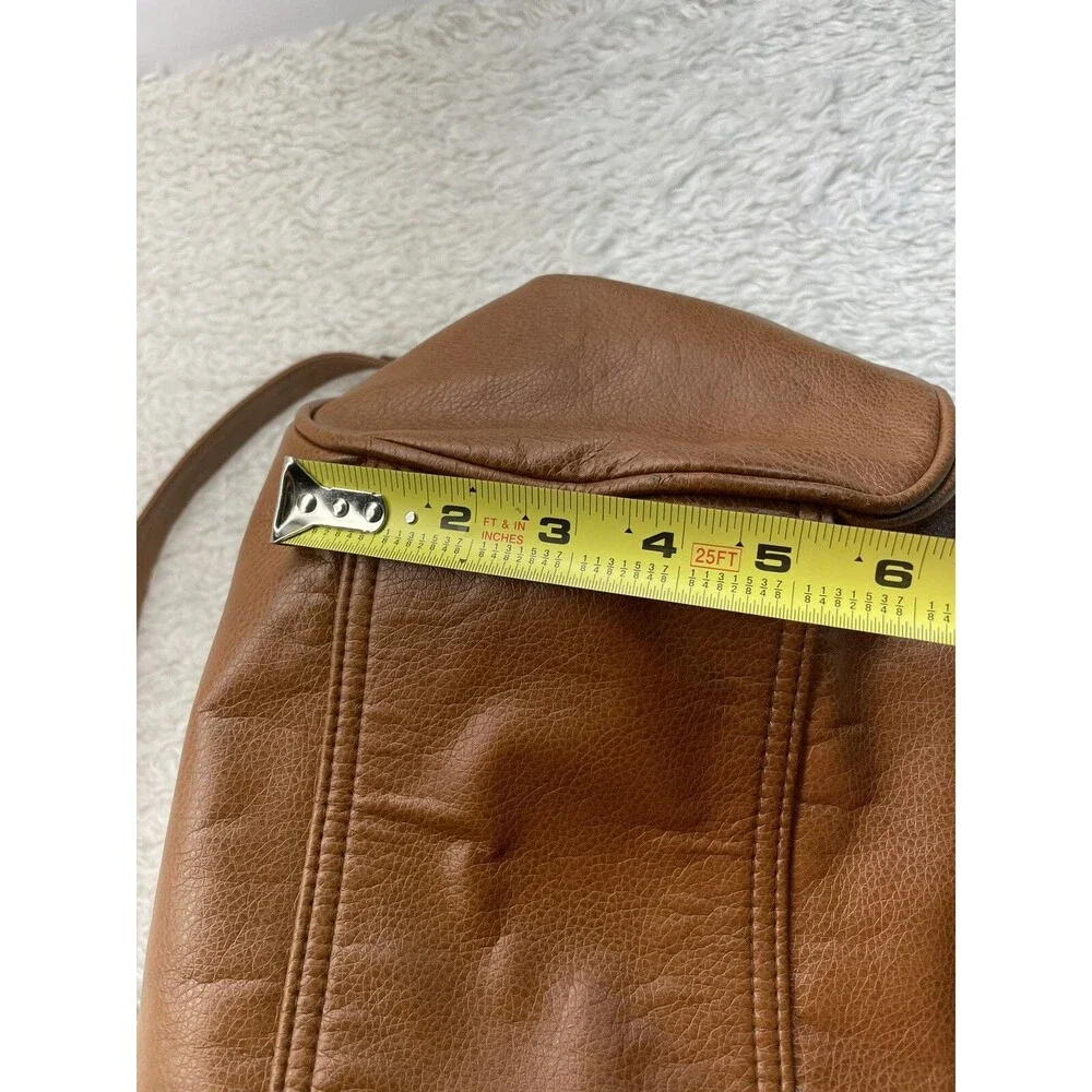 Forever 21 Women Brown Faux Vegan Leather Shoulder Hobo Bag Tote Gym Weekend